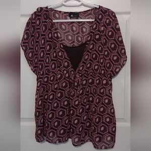 AB Studio Sheer Blouse with coordinating camisole